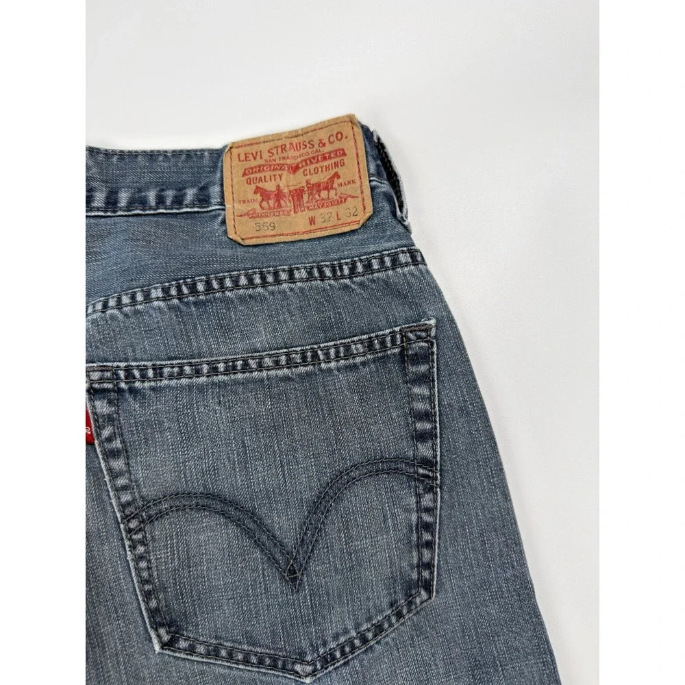 Levi's 569 Loose Straight Jeans Mens 32x32 Blue Denim Mid Wash Good